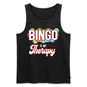 Le bingo est ma thérapie - Débardeur bio Premium Homme - noir - Devant - Michal (187cm)