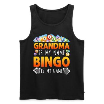 Joueur de bingo Grand-mère Grand-mère est mon - Débardeur bio Premium Homme - noir - Devant - Michal (187cm)