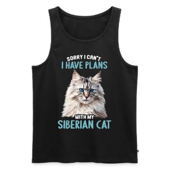 Chat Sibérien Sibirische Katze - Débardeur bio Premium Homme - noir - Devant - Michal (187cm)