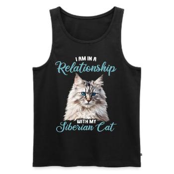 Chat Sibérien Sibirische Katze - Débardeur bio Premium Homme - noir - Devant - Michal (187cm)