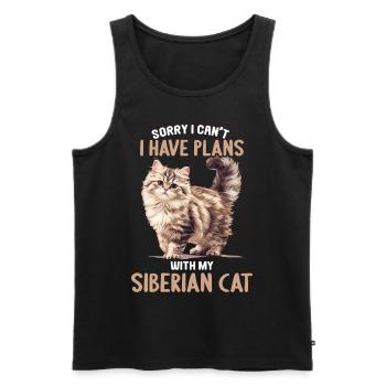 Chat Sibérien Sibirische Katze - Débardeur bio Premium Homme - noir - Devant - Michal (187cm)
