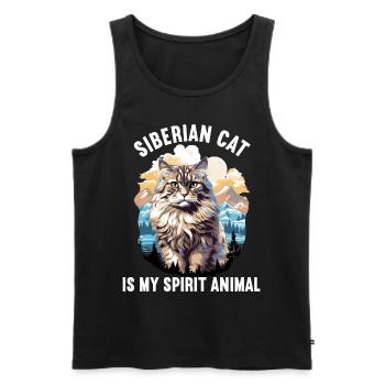 Chat Sibérien Sibirische Katze - Débardeur bio Premium Homme - noir - Devant - Michal (187cm)