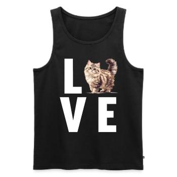 Chat Sibérien Sibirische Katze - Débardeur bio Premium Homme - noir - Devant - Michal (187cm)