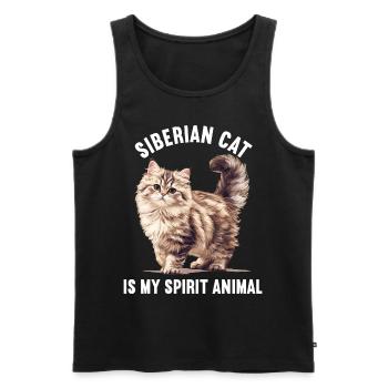 Chat Sibérien Sibirische Katze - Débardeur bio Premium Homme - noir - Devant - Michal (187cm)