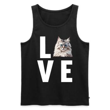 Siberian Cat Sibirische Katze - Männer Premium Bio Tank Top - Schwarz - Vorne - Michal (187cm)