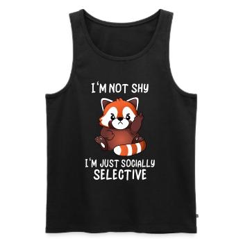 Mignon panda roux Social Selective Ironie - Débardeur bio Premium Homme - noir - Devant - Michal (187cm)