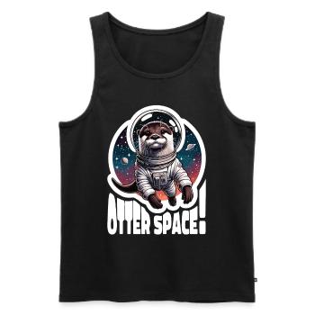 Otter Space Astronaut Weltall Otter Seeotter - Männer Premium Bio Tank Top - Schwarz - Vorne - AI Model Male 178 light (178cm)