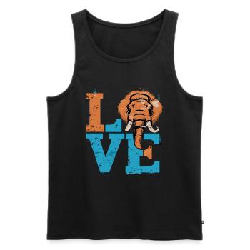 Vintage Love Mammut für einen Mammutliebhaber - Männer Premium Bio Tank Top - Schwarz - Vorne - Michal (187cm)