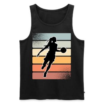 Basketball Basketball Basketball Femme Basketball - Débardeur bio Premium Homme - noir - Devant - AI Model Male 178 light (178cm)