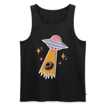 Ufo Donut - Männer Premium Bio Tank Top - Schwarz - Vorne - AI Model Male 178 light (178cm)