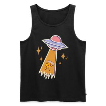 Ufo Pizza - Débardeur bio Premium Homme - noir - Devant - Michal (187cm)