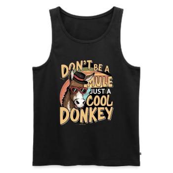 Maultier Nur ein cooler Esel Lustiger Humor Zitat - Männer Premium Bio Tank Top - Schwarz - Vorne - AI Model Male 178 light (178cm)