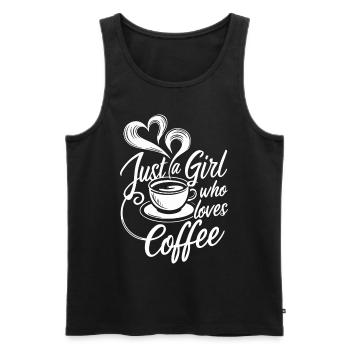 Just A Girl Who Loves Coffee Coffee Lover - Men's Premium Organic Tank Top - black - Front - Michal (187cm)
