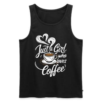Just A Girl Who Loves Coffee Coffee Lover - Men's Premium Organic Tank Top - black - Front - Michal (187cm)