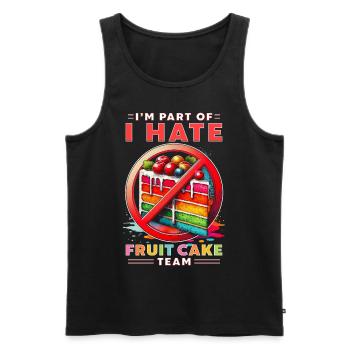 Gâteau aux fruits Je fais partie de l’équipe I Hate Fruit Cake - Débardeur bio Premium Homme - noir - Devant - Michal (187cm)