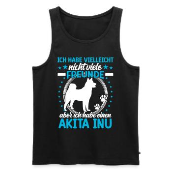 Akita Inu is my friend Japanese Akita Inu - Men's Premium Organic Tank Top - black - Front - Michal (187cm)