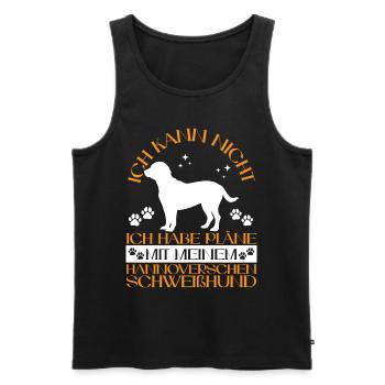 Plans with my Hanoverian Scent Hound - Men's Premium Organic Tank Top - black - Front - AI Model Male 178 light (178cm)