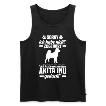 Je pense à mon Akita Inu Akita Inu japonais - Débardeur bio Premium Homme - noir - Devant - Michal (187cm)