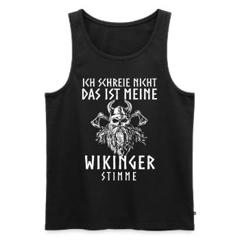Wikinger Tshirt Viking Valhalla Walhalla Gott Odin - Männer Premium Bio Tank Top - Schwarz - Vorne - Michal (187cm)