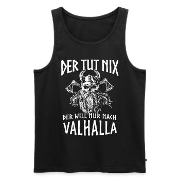 T-shirt Viking Valhalla Valhalla Dieu Odin - Débardeur bio Premium Homme - noir - Devant - Michal (187cm)