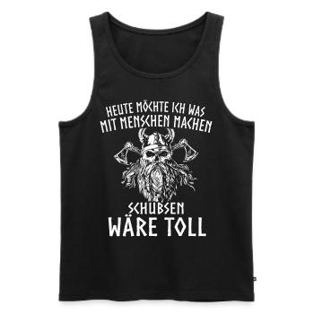 T-shirt Viking Valhalla Valhalla Dieu Odin - Débardeur bio Premium Homme - noir - Devant - Michal (187cm)