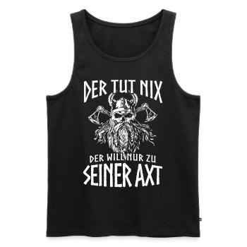 T-shirt Viking Valhalla Valhalla Dieu Odin - Débardeur bio Premium Homme - noir - Devant - Michal (187cm)