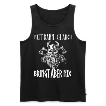T-shirt Viking Valhalla Valhalla Dieu Odin - Débardeur bio Premium Homme - noir - Devant - Michal (187cm)