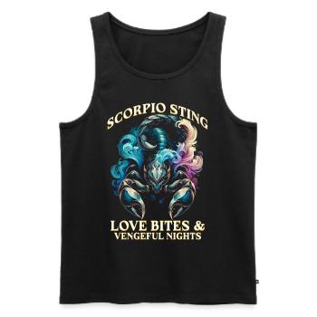Horoskop Skorpion Scorpio Sting - Männer Premium Bio Tank Top - Schwarz - Vorne - AI Model Male 178 light (178cm)