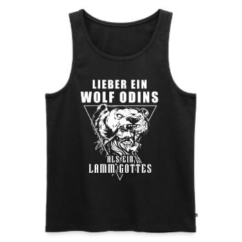 Viking Tshirt Viking Valhalla Valhalla God Odin - Men's Premium Organic Tank Top - black - Front - AI Model Male 178 light (178cm)