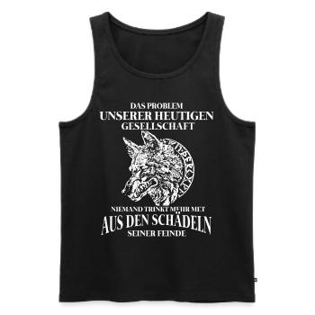 T-shirt Viking Valhalla Valhalla Dieu Odin - Débardeur bio Premium Homme - noir - Devant - Michal (187cm)