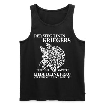 Viking Tshirt Viking Valhalla Valhalla God Odin - Men's Premium Organic Tank Top - black - Front - AI Model Male 178 light (178cm)
