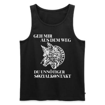Viking Tshirt Viking Valhalla Valhalla God Odin - Men's Premium Organic Tank Top - black - Front - AI Model Male 178 light (178cm)