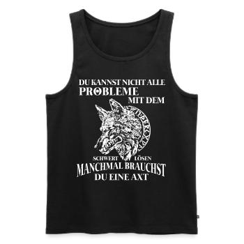 T-shirt Viking Valhalla Valhalla Dieu Odin - Débardeur bio Premium Homme - noir - Devant - Michal (187cm)