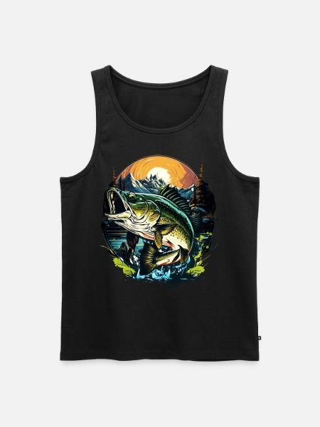 Bassfisch - Männer Premium Bio Tank Top - Schwarz