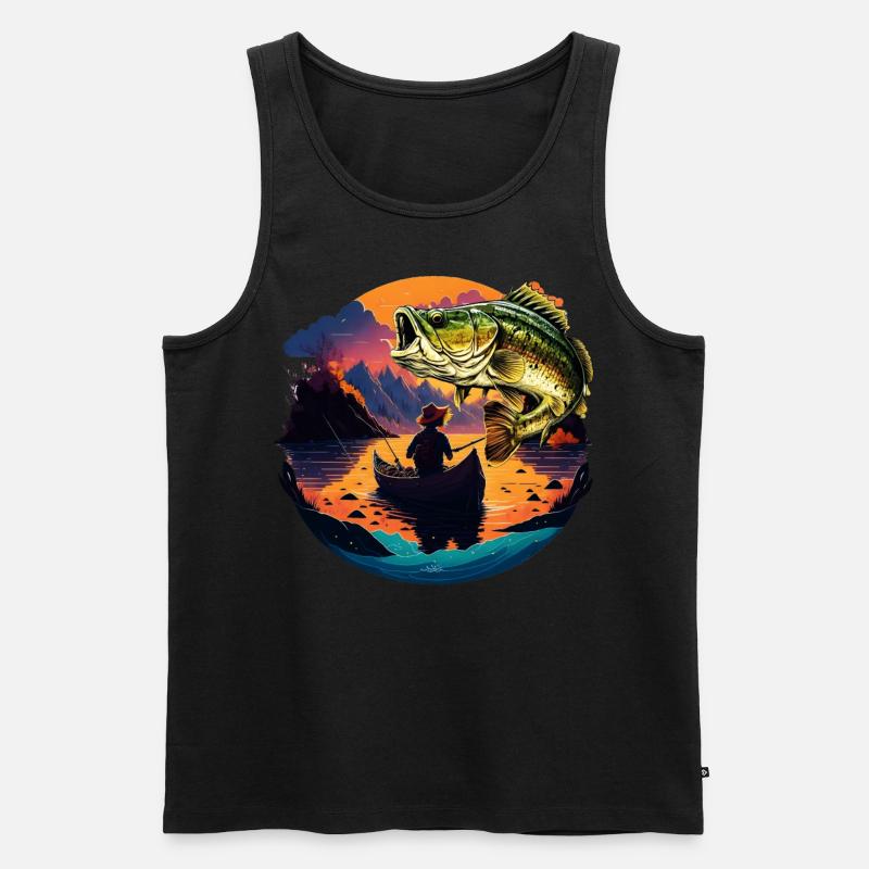 Barsch-Fisch - Männer Premium Bio Tank Top - Schwarz