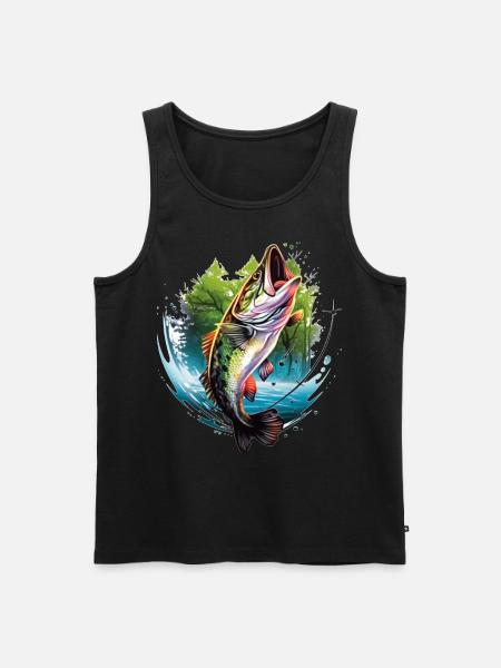 Bass Fish - Men's Premium Organic Tank Top - black