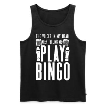 Joueur de bingo Les voix dans ma tête - Débardeur bio Premium Homme - noir - Devant - Michal (187cm)