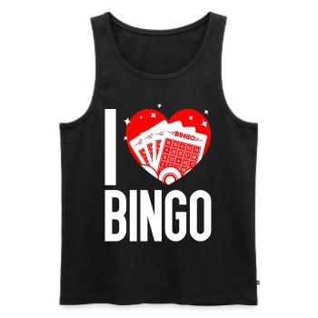Bingo Player Heart I Love Bingo - Männer Premium Bio Tank Top - Schwarz - Vorne - Michal (187cm)