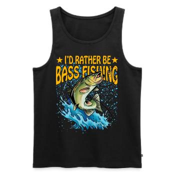 Ich wäre lieber Barschfischen - Männer Premium Bio Tank Top - Schwarz - Vorne - AI Model Male 178 light (178cm)