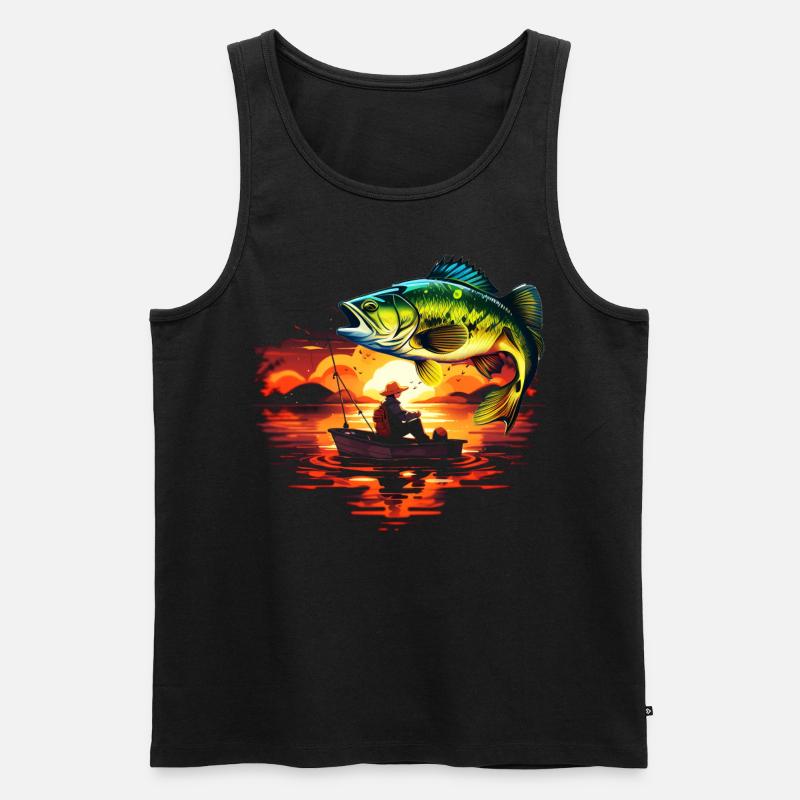 Barsch-Fisch - Männer Premium Bio Tank Top - Schwarz