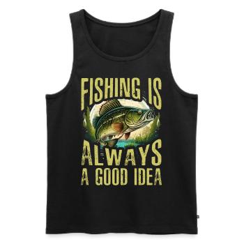 Fishing is always a good idea - Men's Premium Organic Tank Top - black - Front - Michal (187cm)