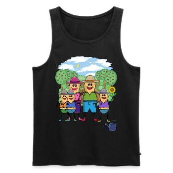 Cacahuète, Famille, Enfants, Jardinage, Jardinage, Nature - Débardeur bio Premium Homme - noir - Devant - Michal (187cm)