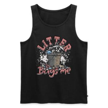 Environmentalist Litter Bugs Me - Men's Premium Organic Tank Top - black - Front - Michal (187cm)