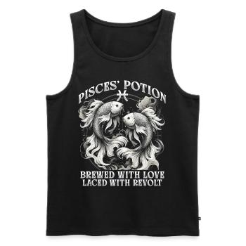 Pisces Horoscope Pisces Potion - Men's Premium Organic Tank Top - black - Front - AI Model Male 178 light (178cm)