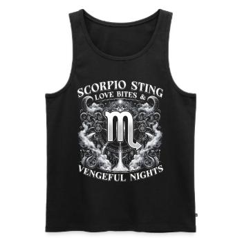Skorpion Horoskop Scorpio Sting - Männer Premium Bio Tank Top - Schwarz - Vorne - AI Model Male 178 light (178cm)