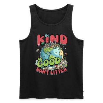 Environmental Protection Environmentalist Climate Protection - Men's Premium Organic Tank Top - black - Front - AI Model Male 178 light (178cm)