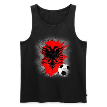 Albanien Geschenk Albania Shqiperi Fußball - Männer Premium Bio Tank Top - Schwarz - Vorne - AI Model Male 178 light (178cm)