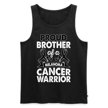 Brother Of Melanoma Cancer Warrior Awareness Black - Männer Premium Bio Tank Top - Schwarz - Vorne - Michal (187cm)