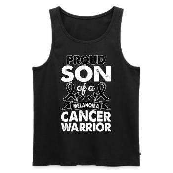 Son Of Melanoma Cancer Warrior Awareness Month - Men's Premium Organic Tank Top - black - Front - Michal (187cm)
