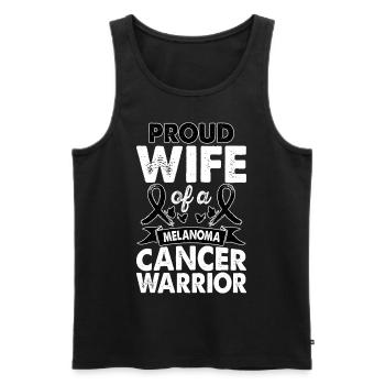 Wife Of Melanoma Cancer Warrior Awareness Black - Männer Premium Bio Tank Top - Schwarz - Vorne - Michal (187cm)